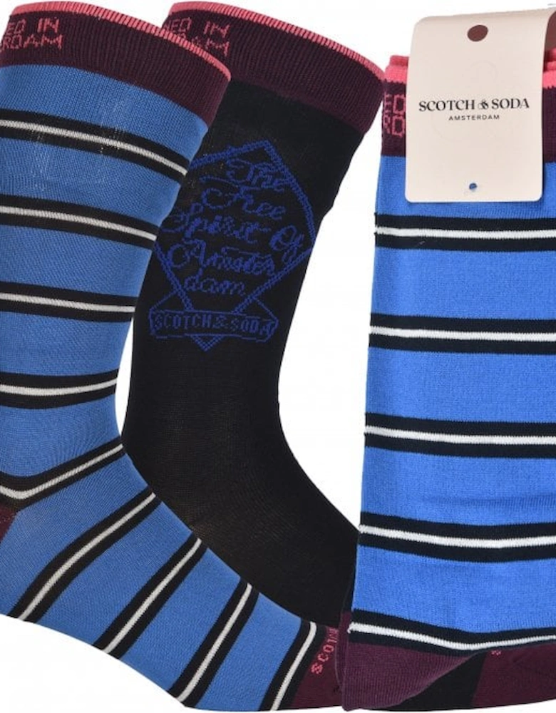 2-Pack True Spirit of Amsterdam Socks, Blue/Black