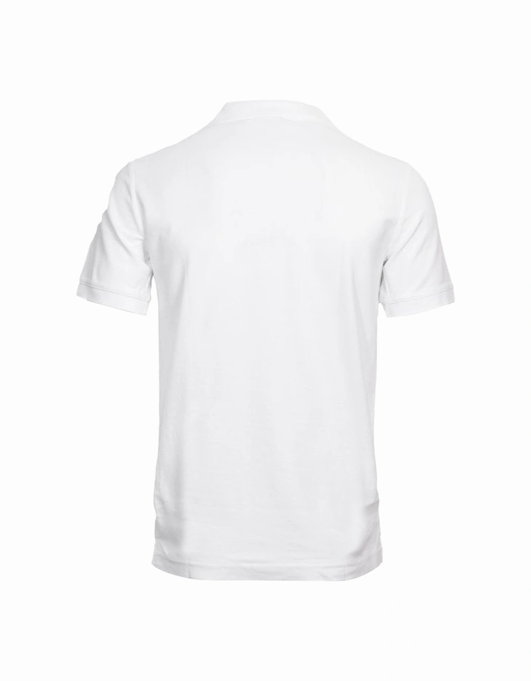 Embroidered Logo Refined Pique Cotton Polo Shirt, Perfect White