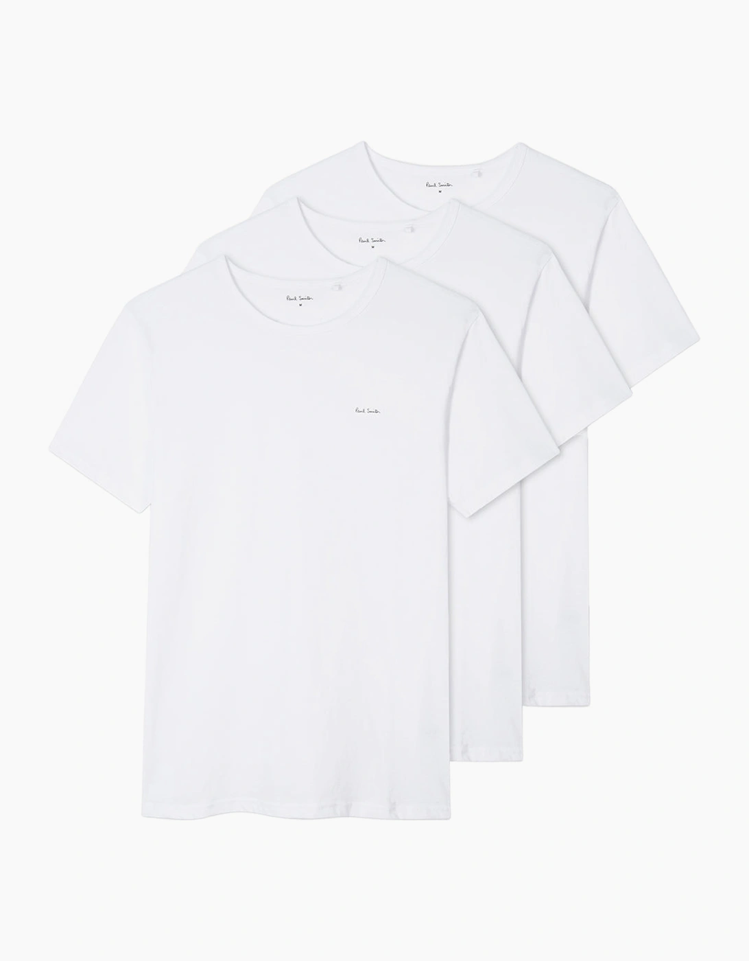 Paul Smith 3-Pack Logo Organic Cotton T-Shirts, White - Size: SMALL