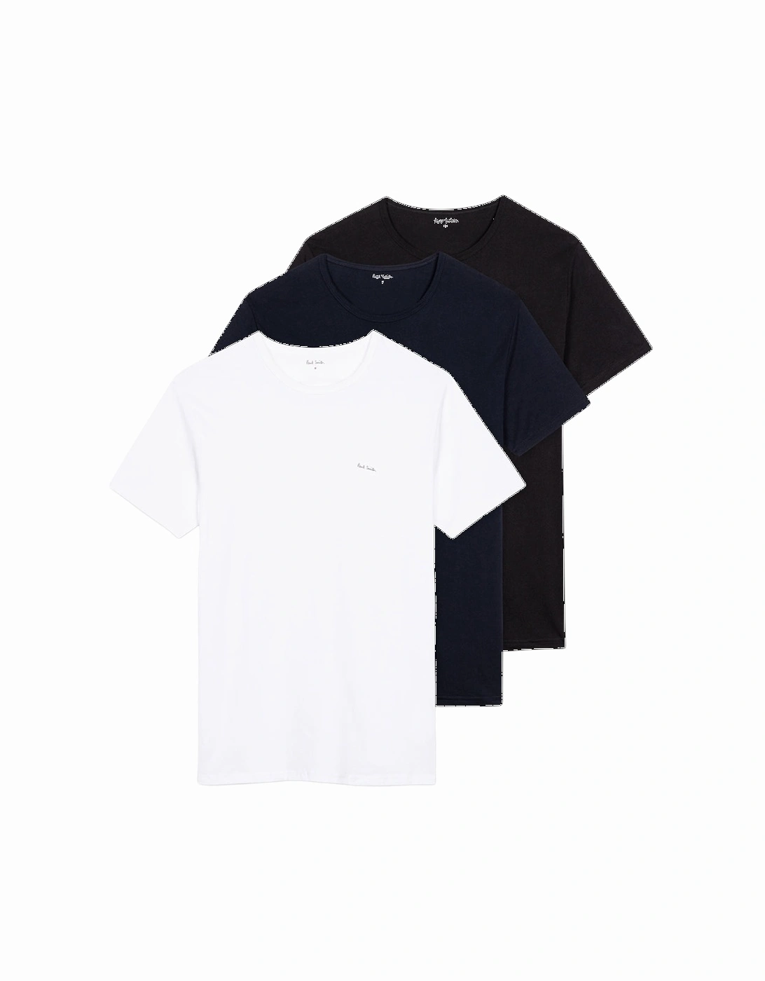 3-Pack Logo Organic Cotton T-Shirts, Black/White/Navy, 7 of 6