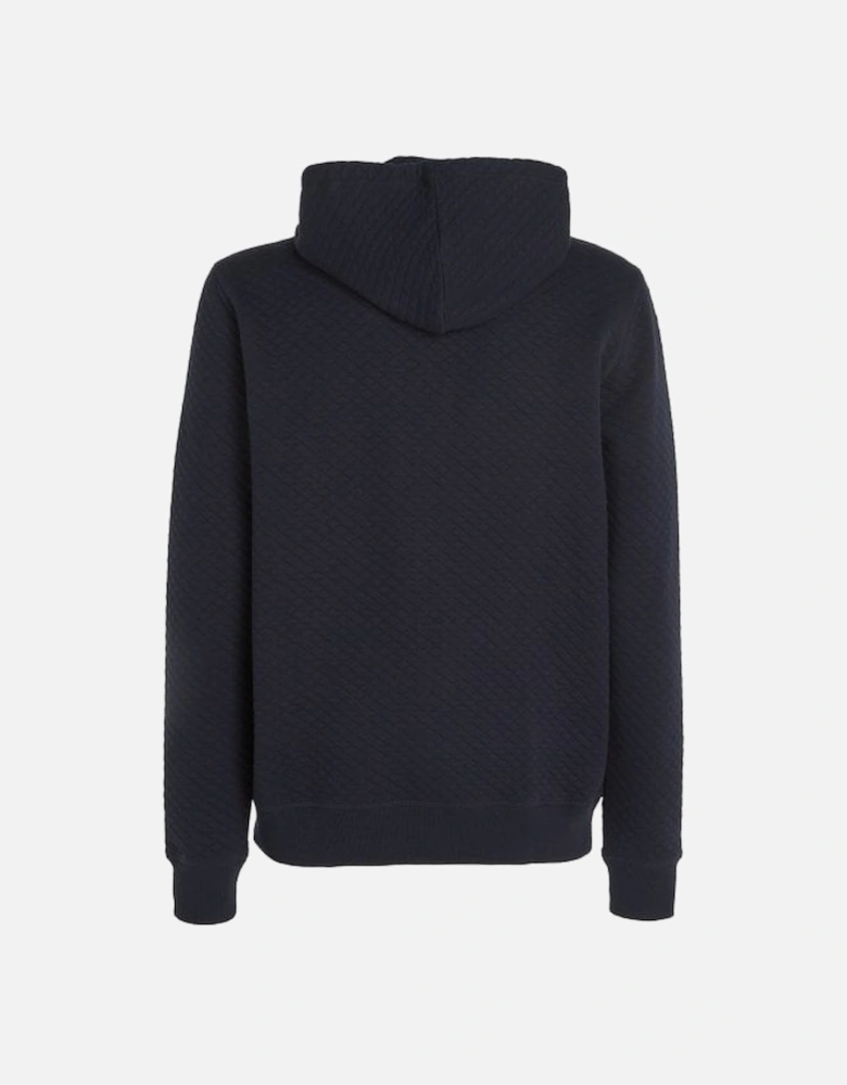 Premium Quilted Full-Zip Tracksuit Hoodie, Navy