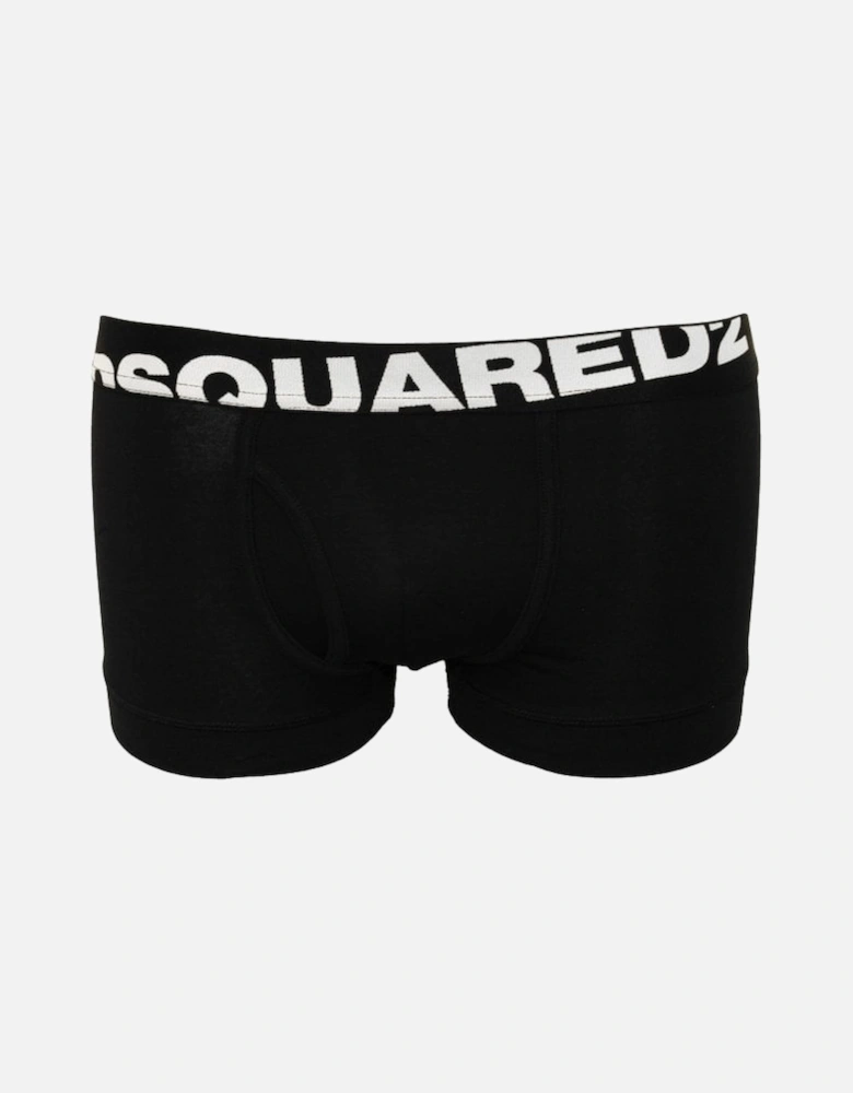 Angled Logo Low-Rise Boxer Trunk, Black/white