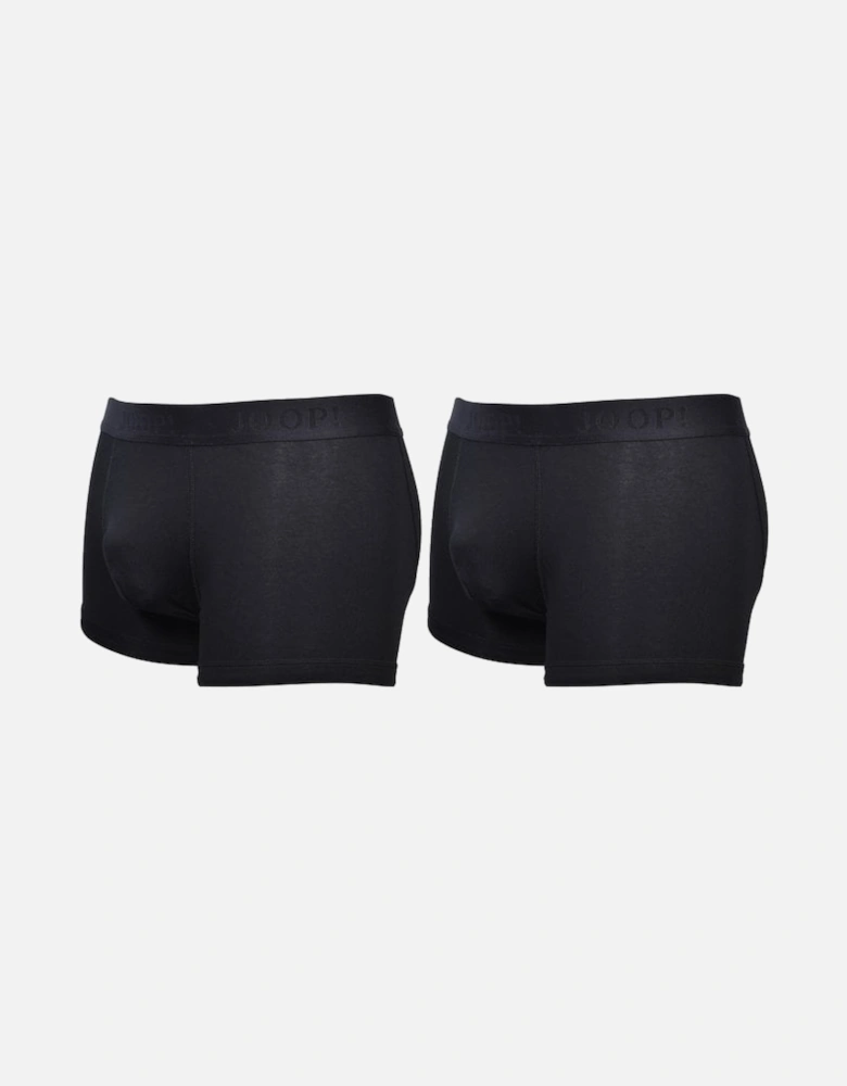 2-Pack Cotton Modal Boxer Trunks, Black