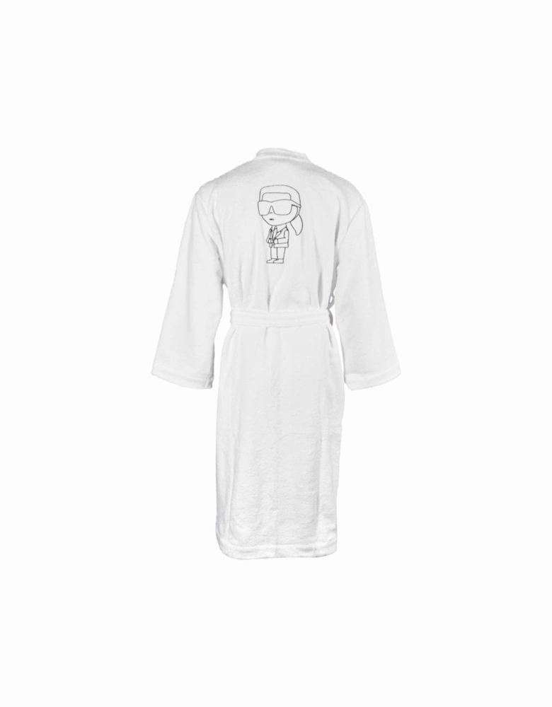 Ikonik 2.0 Logo Towelling Bathrobe, White