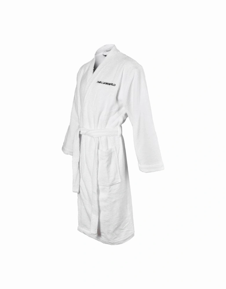 Ikonik 2.0 Logo Towelling Bathrobe, White