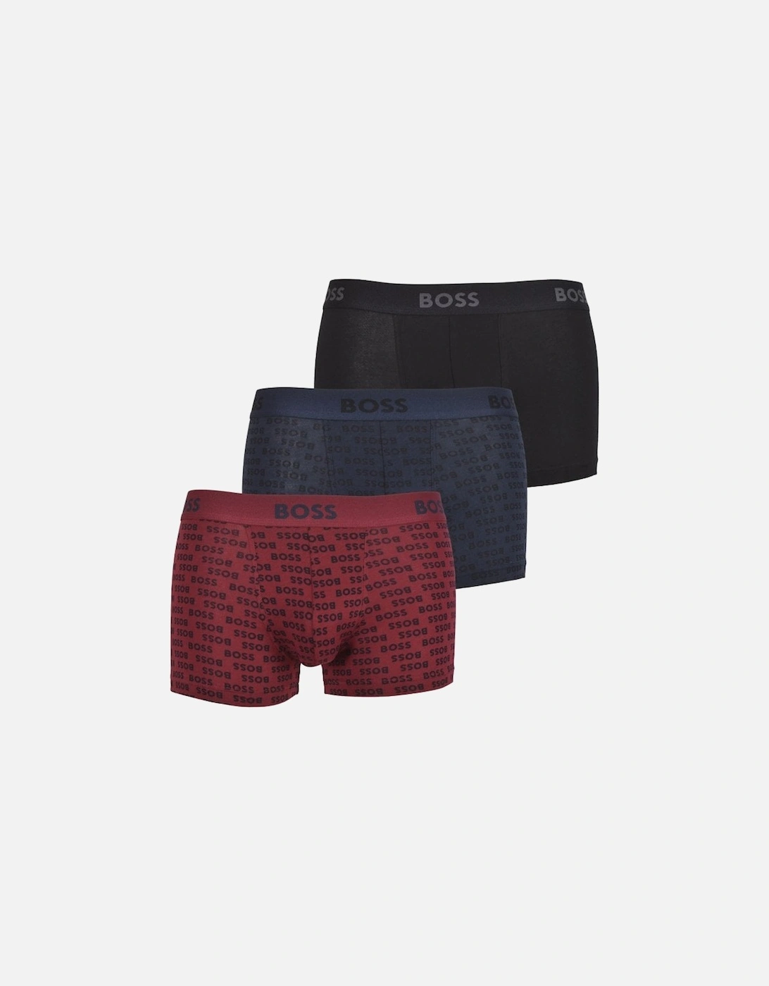 3-Pack Logo Print Boxer Trunks Gift Set, Burgundy/Khaki/Navy, 8 of 7