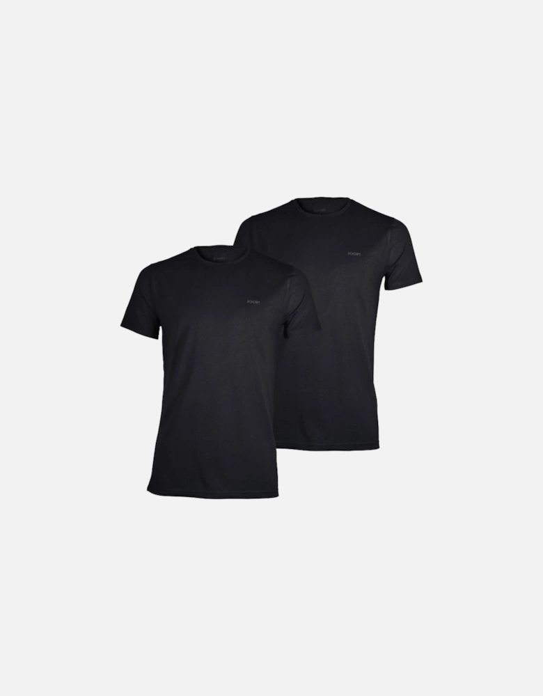 2-Pack Cotton Modal Crew-Neck T-Shirts, Black