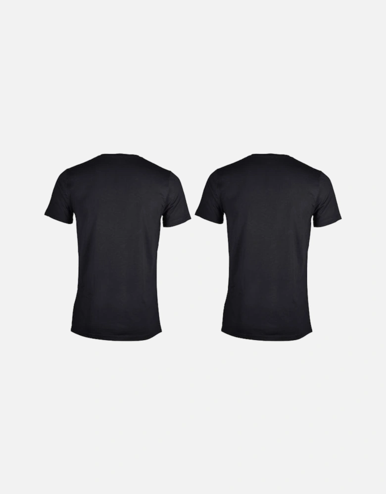 2-Pack Cotton Modal Crew-Neck T-Shirts, Black