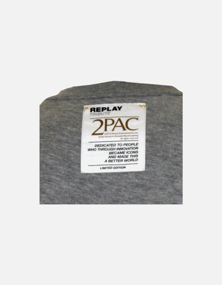 2Pac "If I Fail" Lyrics T-Shirt, Grey Melange