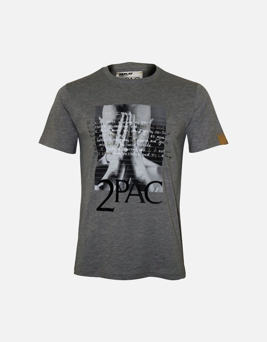 2Pac "If I Fail" Lyrics T-Shirt, Grey Melange, 5 of 4