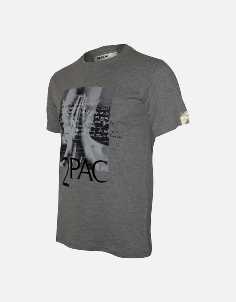 2Pac "If I Fail" Lyrics T-Shirt, Grey Melange