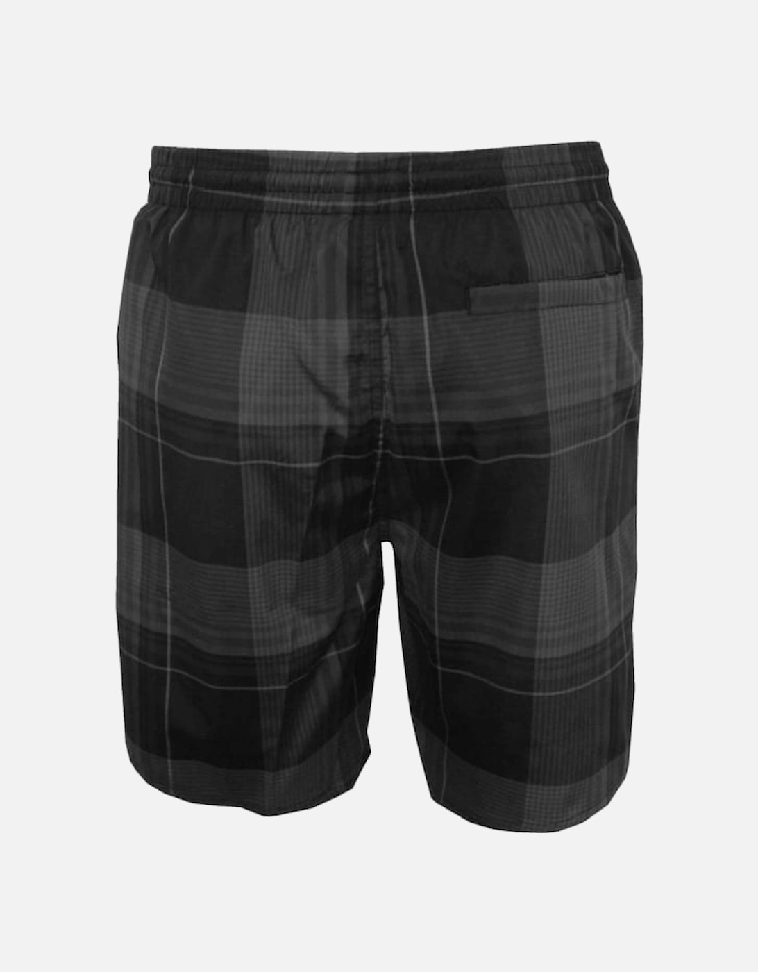 Fade Check Yarn Dyed Leisure 18" Swim Shorts, Black/Grey