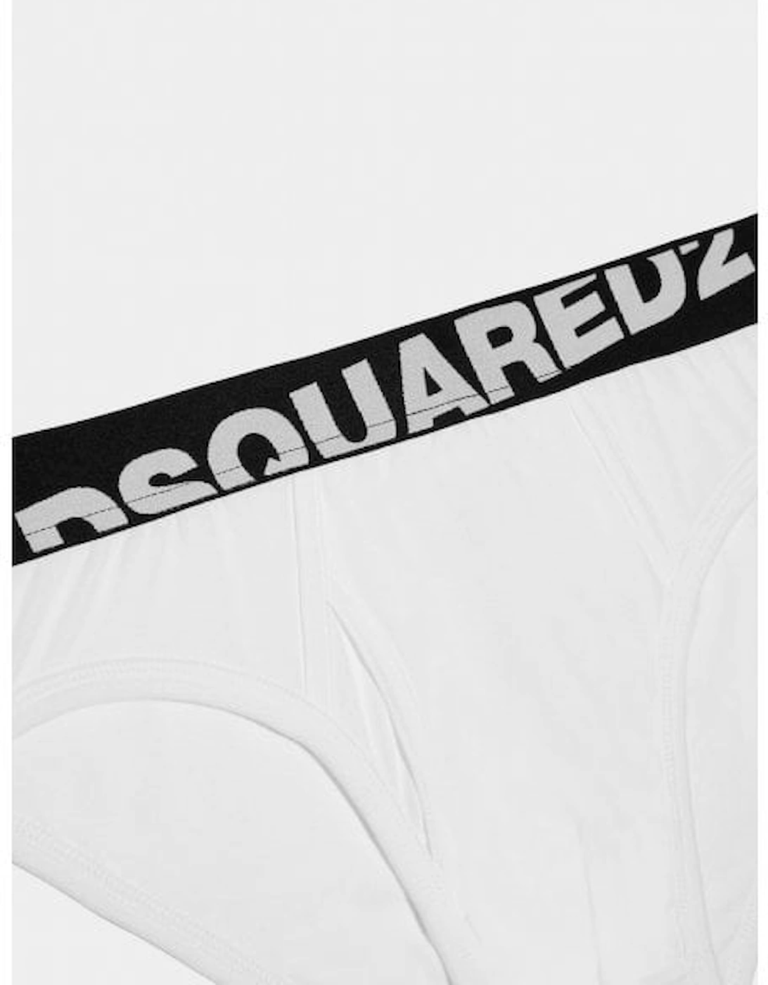 Angled Logo Low-Rise Brief, White/black