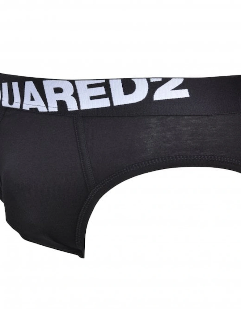 Angled Logo Low-Rise Brief, Black/white