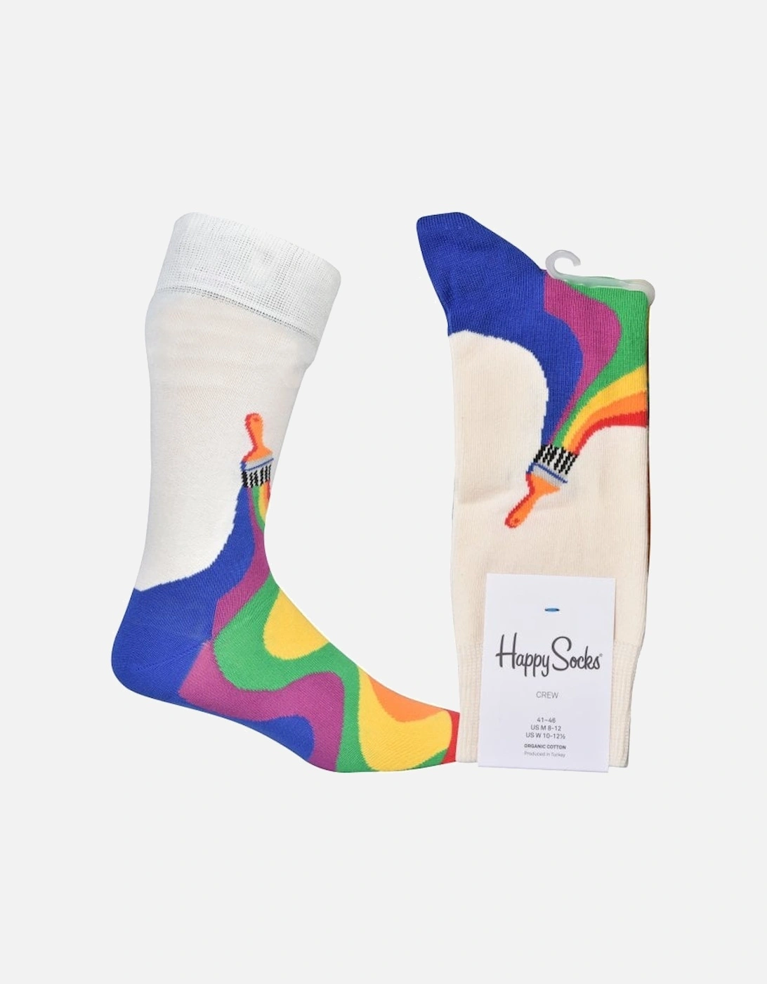 Pride Colour Socks, White/Rainbow, 4 of 3