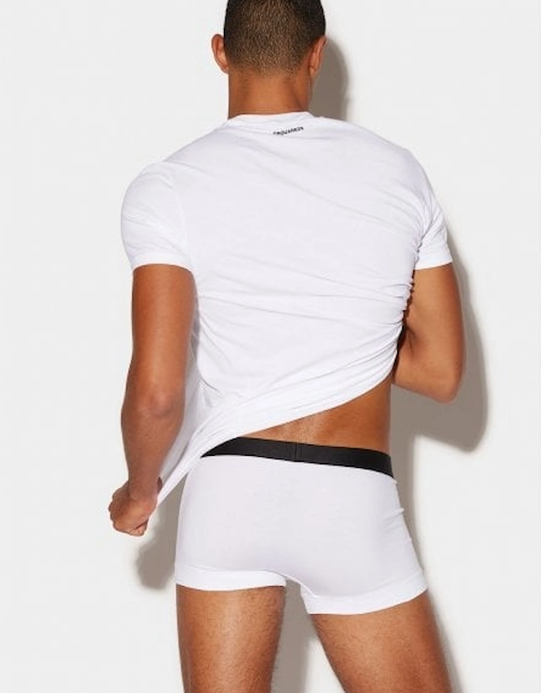 Angled Logo Low-Rise Boxer Trunk, White/black