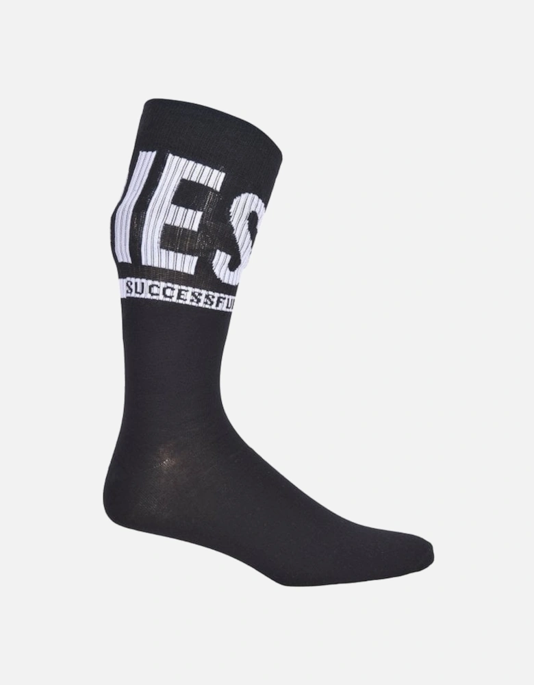 3-Pack Logo Sports Socks, Black