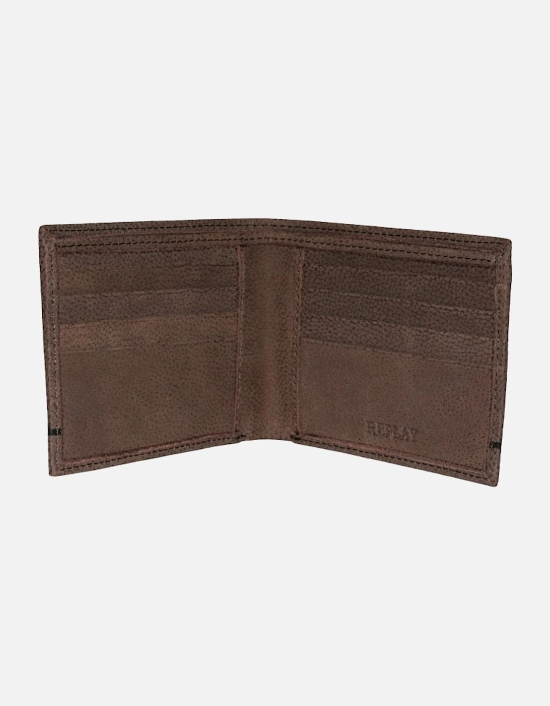 Classic Bi-Fold Leather Wallet, Wood Brown