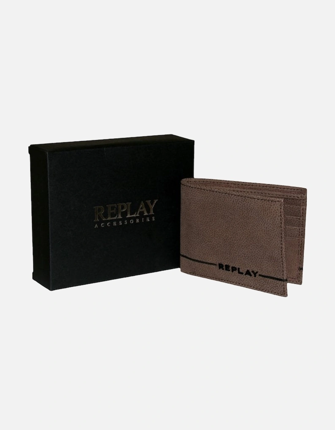 Classic Bi-Fold Leather Wallet, Wood Brown