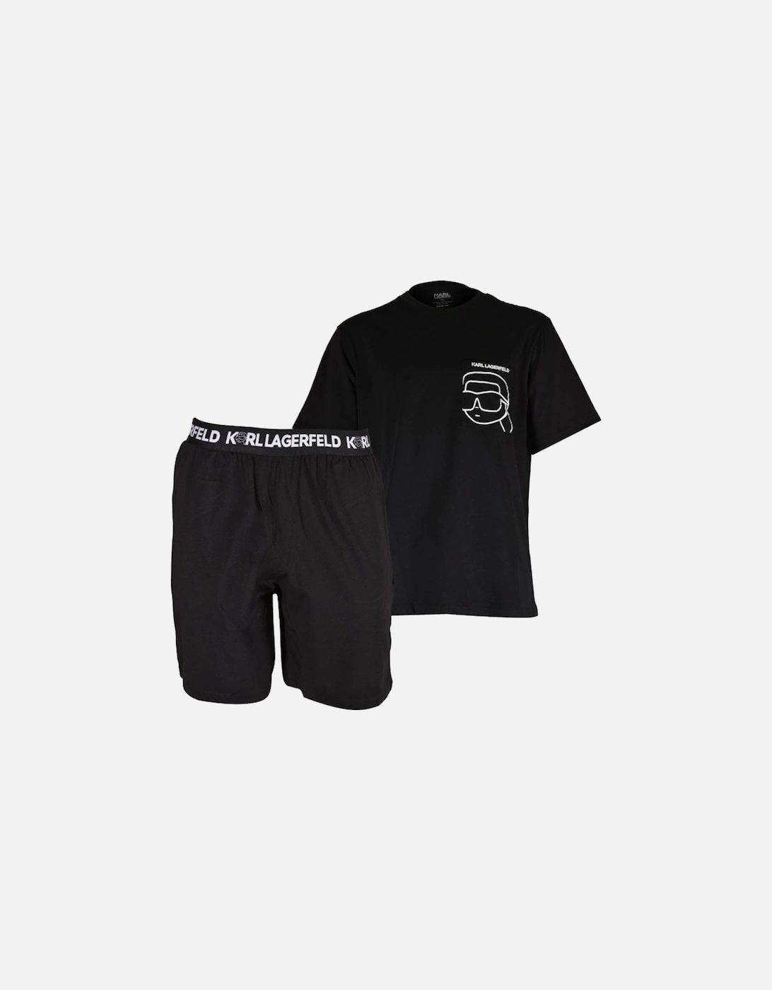 Ikonik 2.0 Organic Cotton Short-Sleeve Pyjama Set, Black, 7 of 6