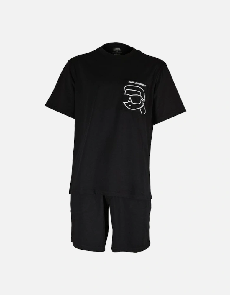 Ikonik 2.0 Organic Cotton Short-Sleeve Pyjama Set, Black