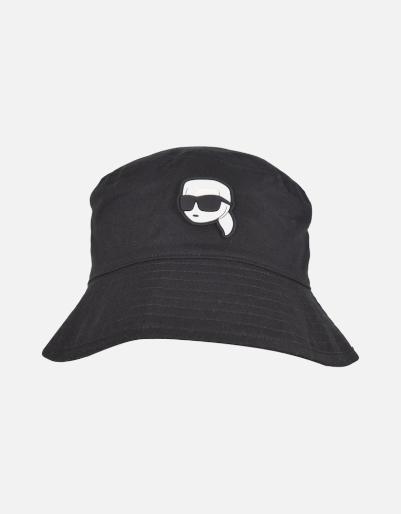 Ikonik Logo Reversible Bucket Hat, Black