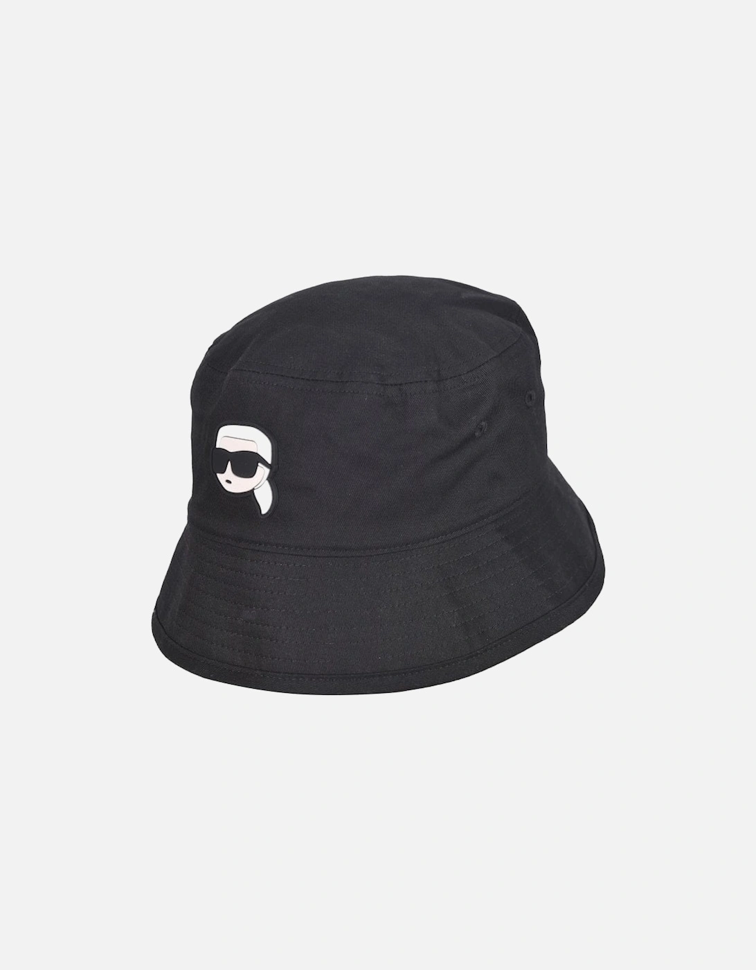 Ikonik Logo Reversible Bucket Hat, Black
