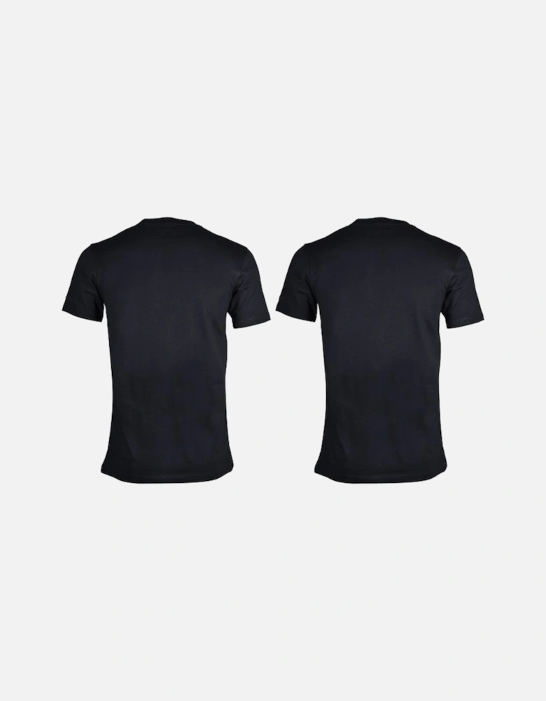 2-Pack Crew-Neck T-Shirts in Slim-Fit, Black