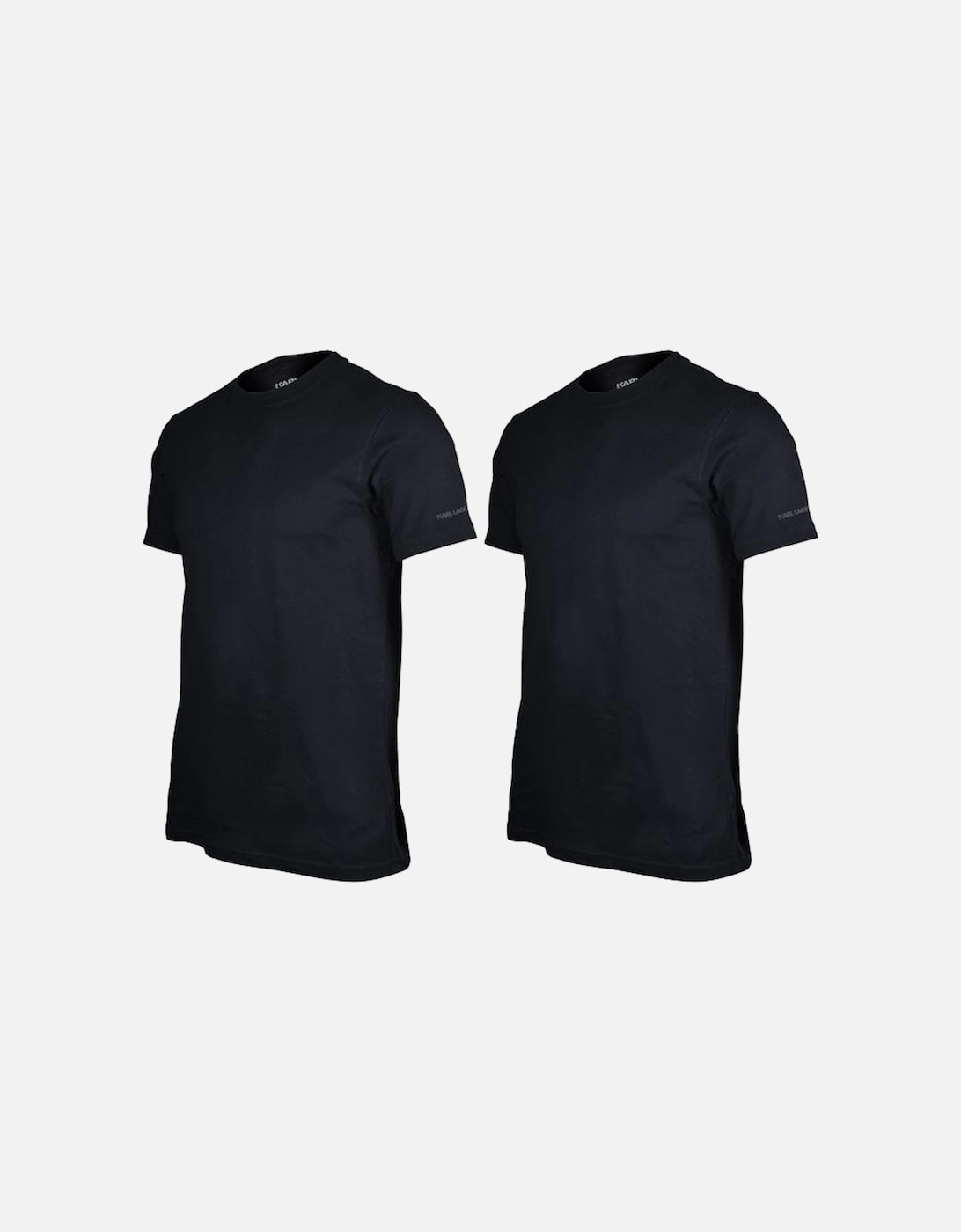 2-Pack Crew-Neck T-Shirts in Slim-Fit, Black