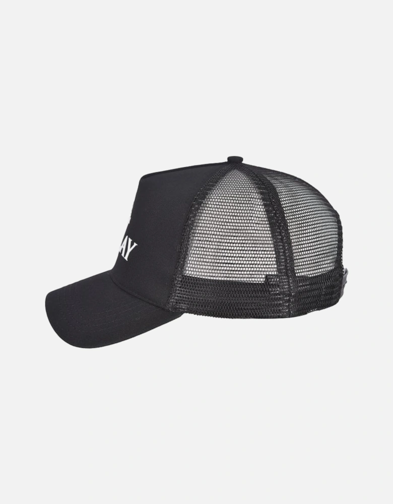 Archive Logo Twill & Mesh Baseball Cap, Black