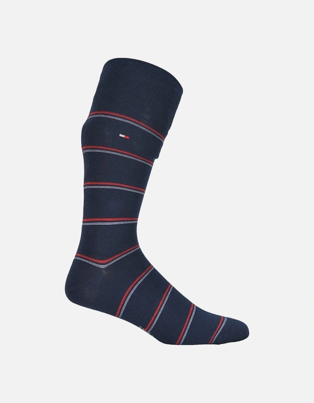3-Pack Logo Stripe Socks Gift Box, Navy