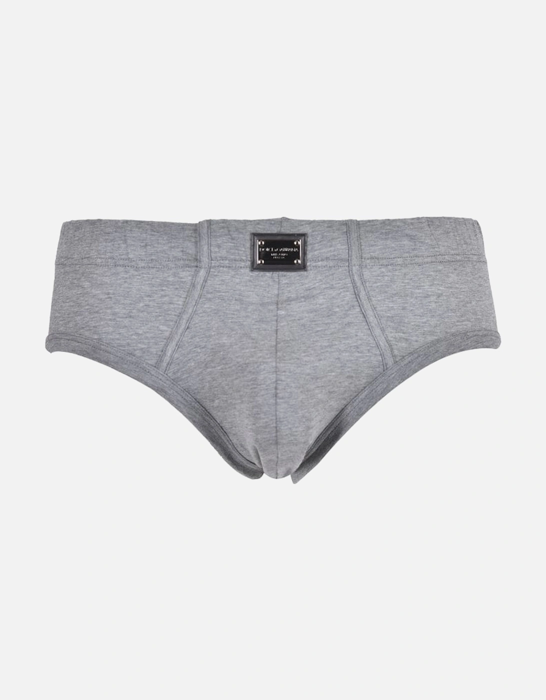 Metal Plaque Logo Brando Brief, Grey Melange, 5 of 4