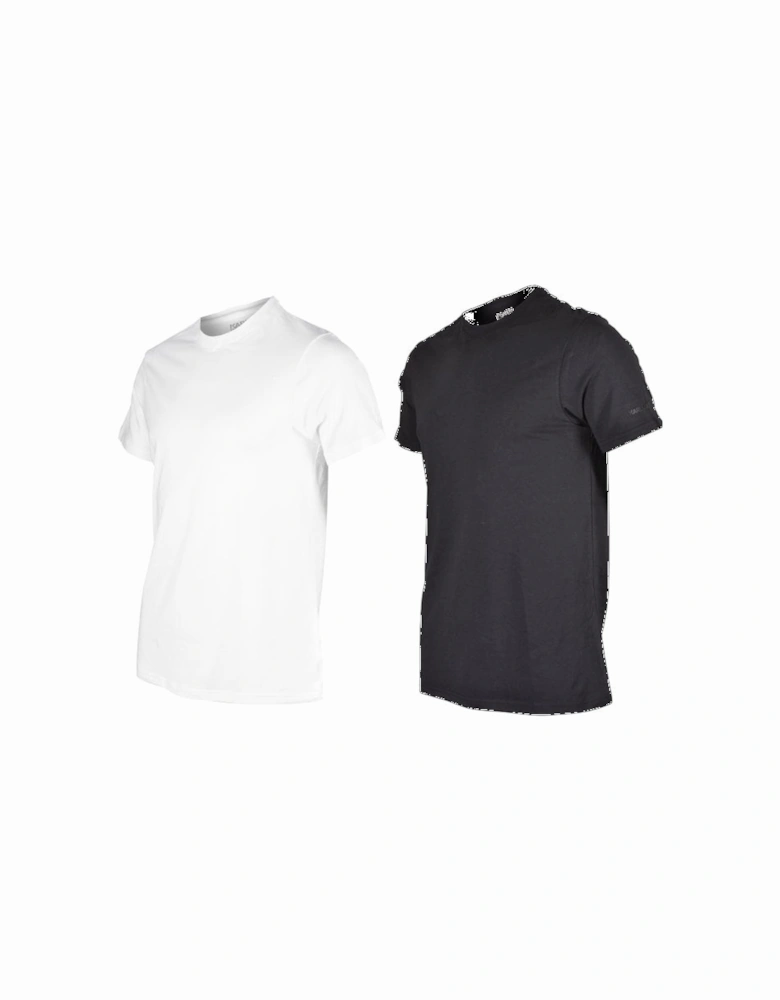 2-Pack Crew-Neck T-Shirts in Slim-Fit, Black/White