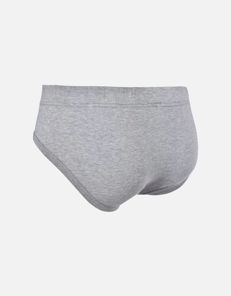 Metal Plaque Logo Midi Brief, Grey Melange