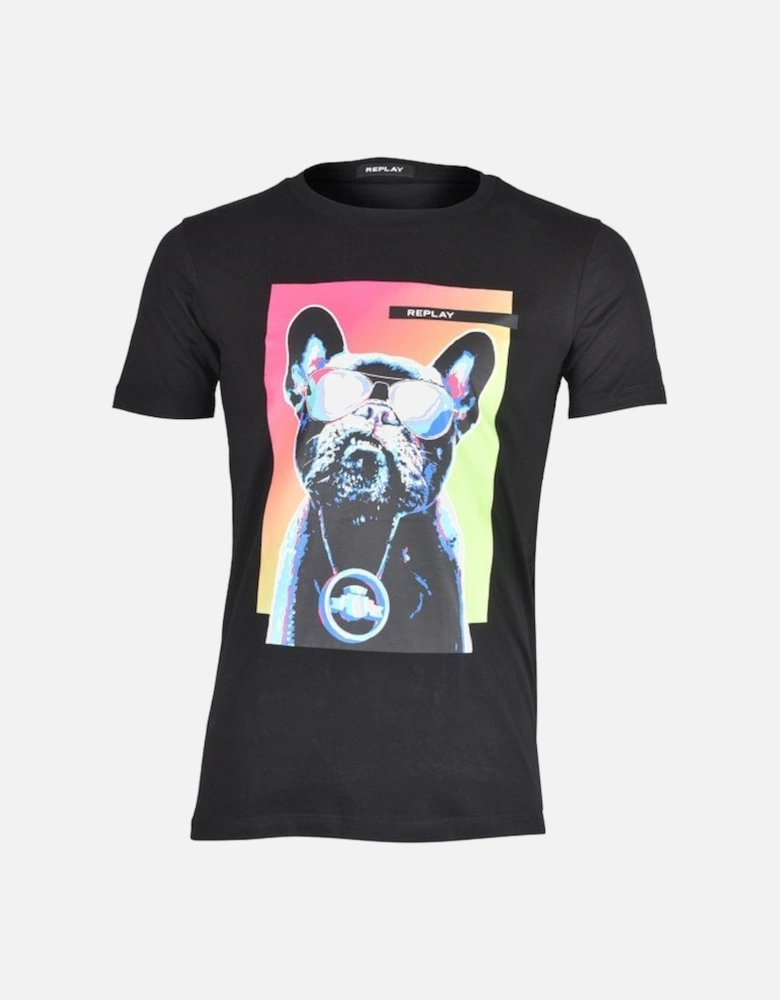 Puggle Dog Pop Art T-Shirt, Black