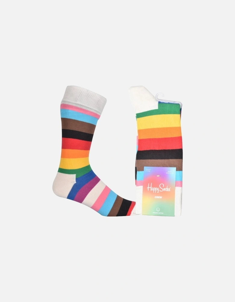 Pride Stripe Socks, White/multi