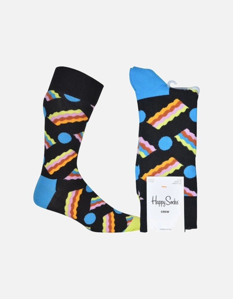 Rainbow Bacon Socks, Black/multi