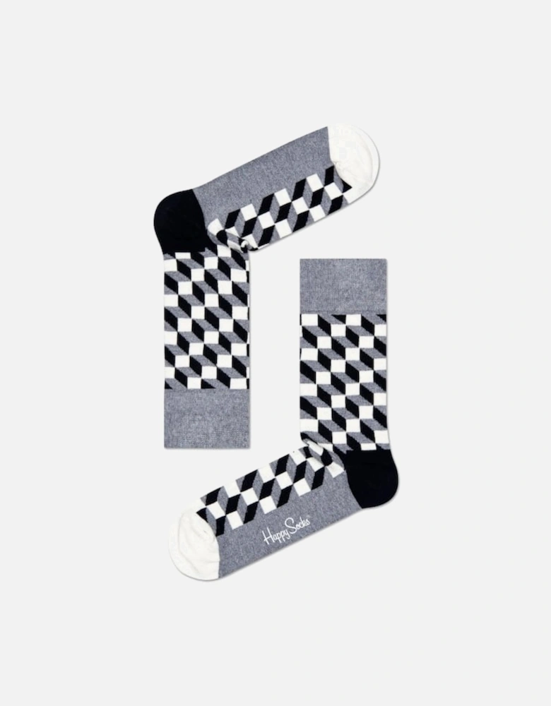 Filled Optic Socks, Black & White