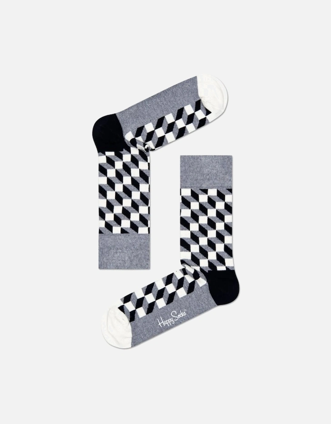 Filled Optic Socks, Black & White