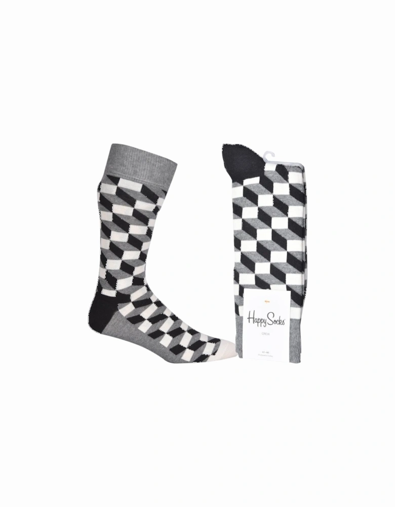 Filled Optic Socks, Black & White