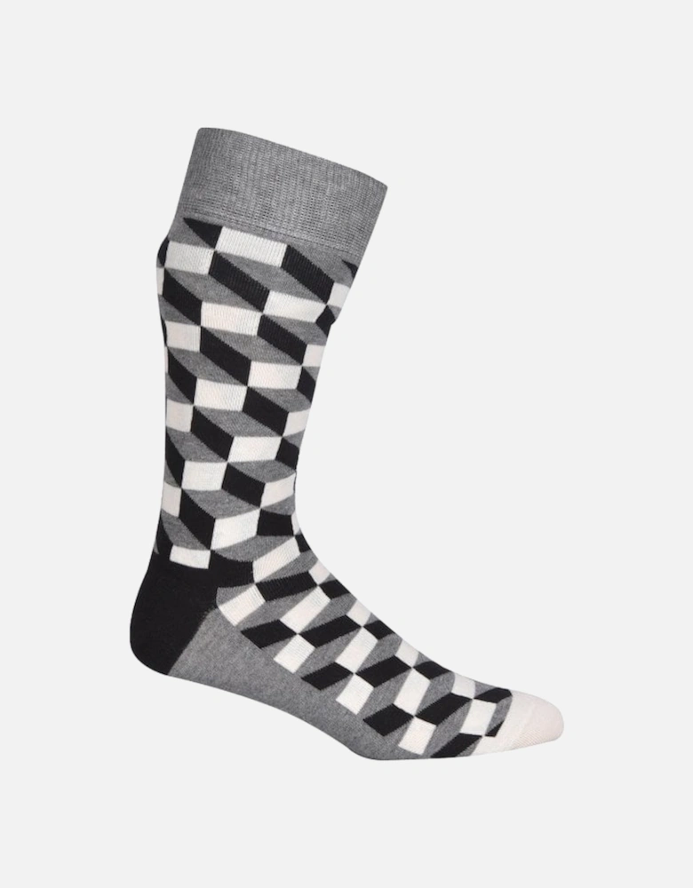 Filled Optic Socks, Black & White