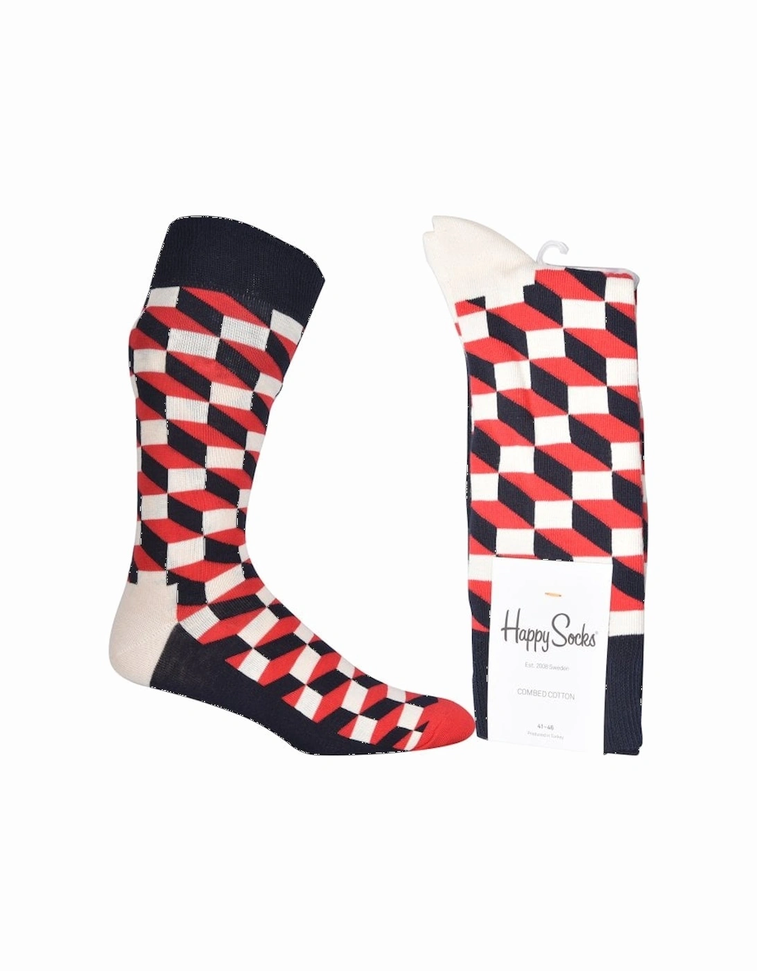 Filled Optic Socks, Navy/Red/White, 8 of 7