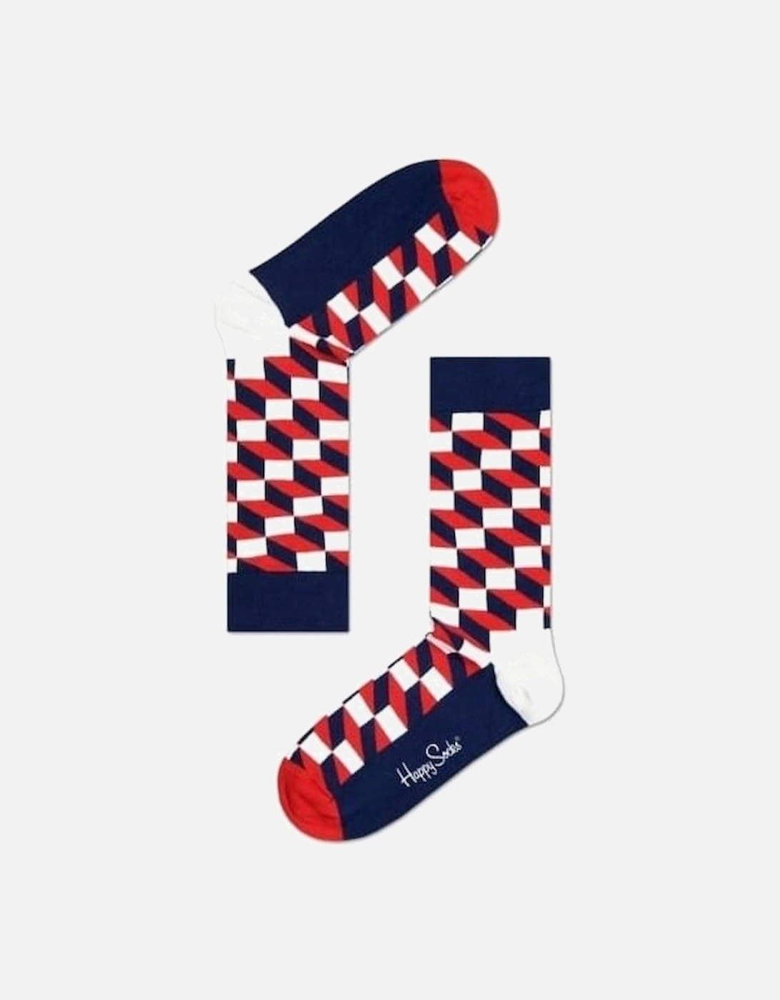 Filled Optic Socks, Navy/Red/White