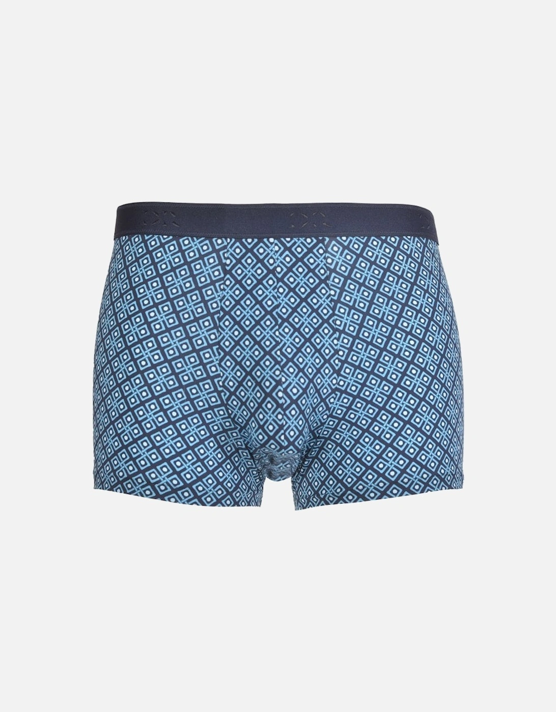 Jack Pima Cotton Stretch Geo Print Boxer Trunk, Navy/turquoise, 5 of 4