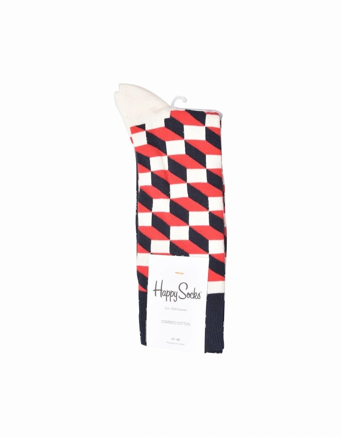 Filled Optic Socks, Navy/Red/White