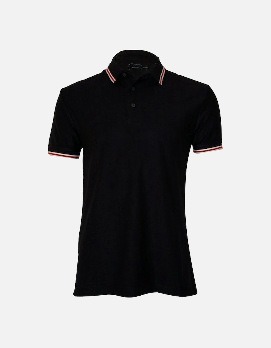 Textured Contrasting Stripe Polo Shirt, Navy, 4 of 3