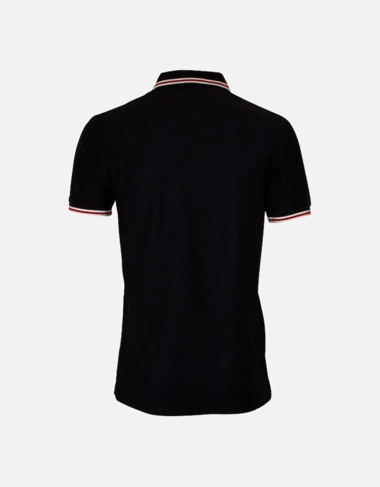 Textured Contrasting Stripe Polo Shirt, Navy