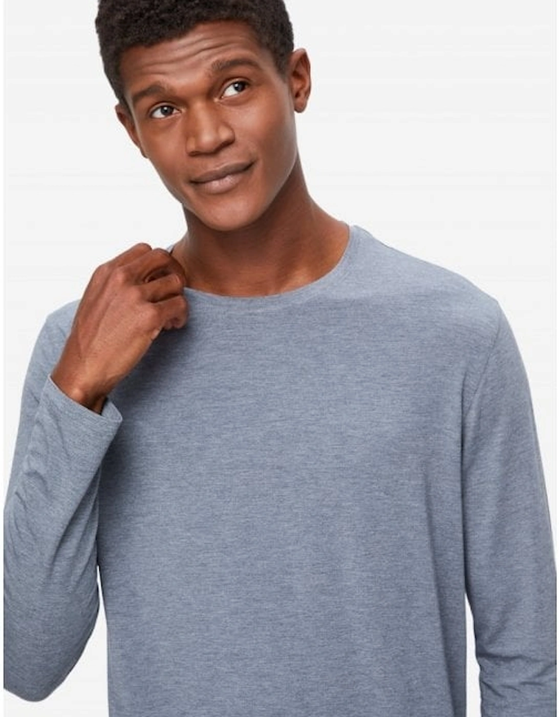 Micro Modal Long-Sleeve T-Shirt, Charcoal