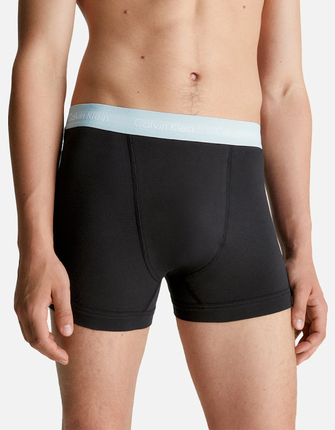 3-Pack Low-Rise Boxer Trunks, Black with blue/grey/khaki