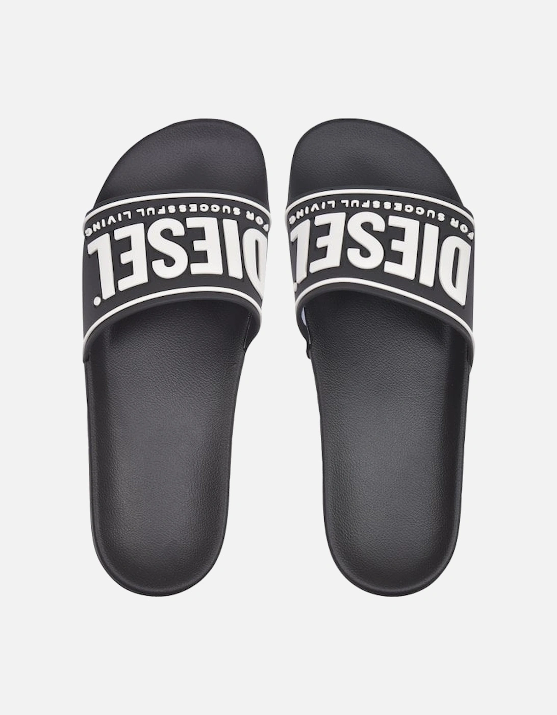 Raised Logo Pool Slider Sandals, Black, 10 of 9